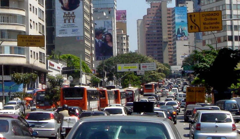 Sao Paulo, een van de opkomende steden met verkeersproblemen.