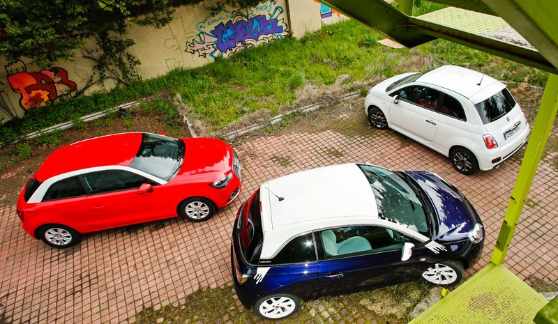 Comparaison: Audi A1 1.2 TFSI vs Fiat 500 TwinAir 0,9 vs Opel Adam 1.4