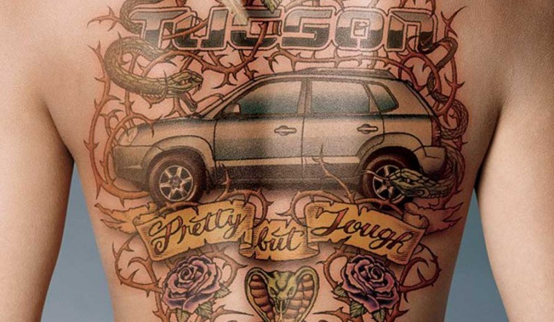 Bästa bil tatueringar: Art & Decoration