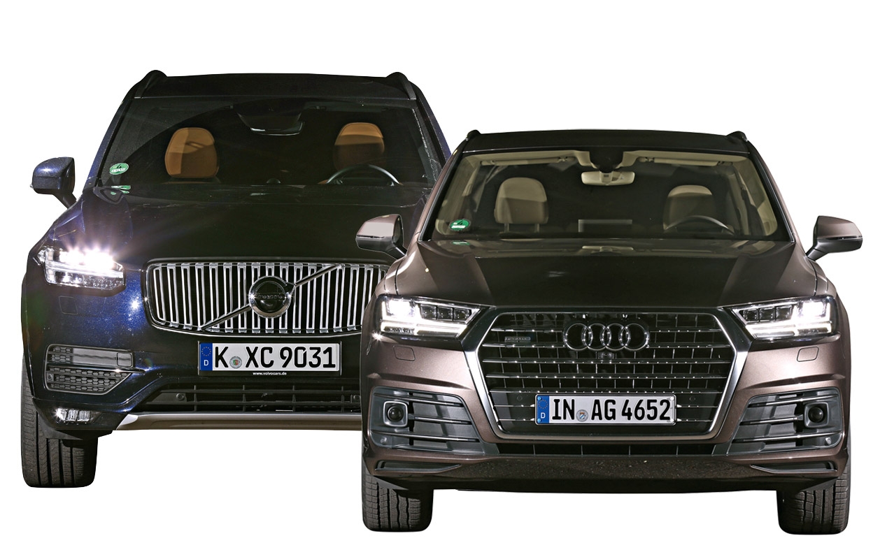 Audi Q7 med LED Matrix, Volvo XC90 med front LED forlygter