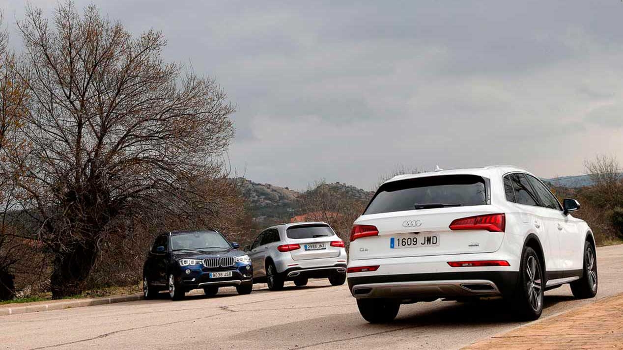 Audi Q5, BMW X3 og Mercedes GLC