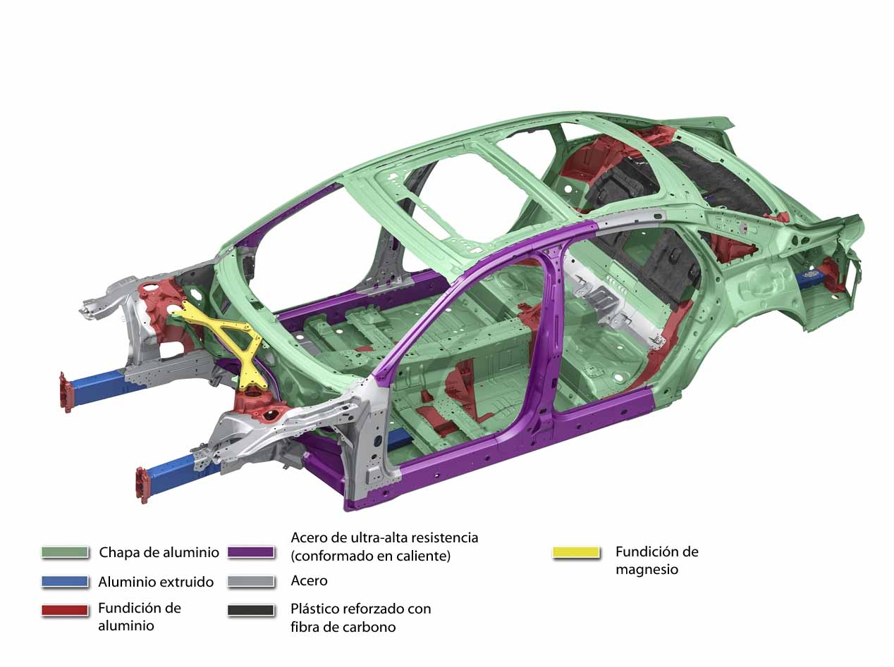 Staal en vertegenwoordigt 40 procent van het gewicht van de Audi A8, aluminium wint terrein