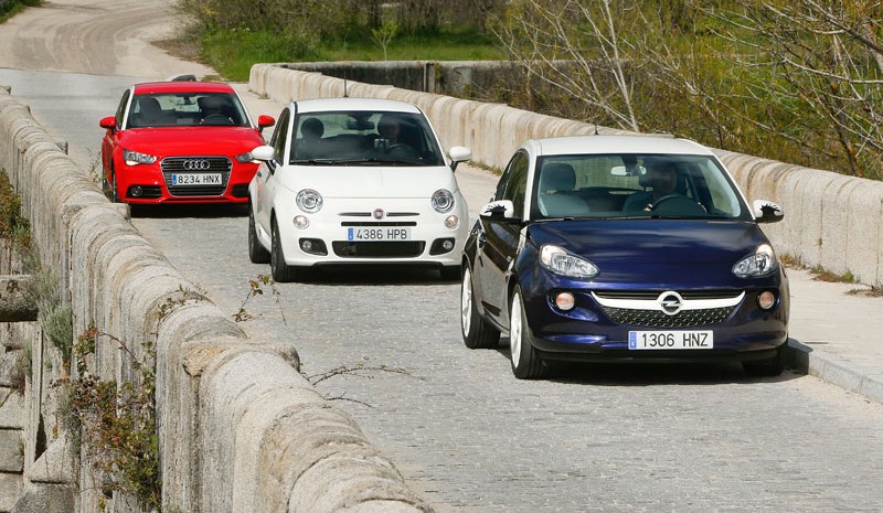 Vertailu: Audi A1 1,2 TFSI vs Fiat 500 0,9 TwinAir vs Opel Adam 1,4