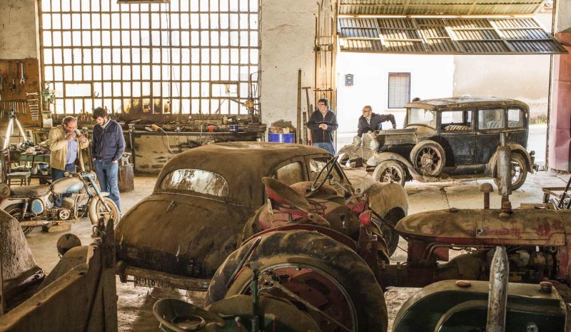 Garage forgotten classic vehicles