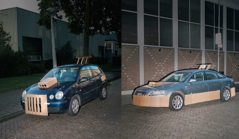 Tuneados cars with cardboard
