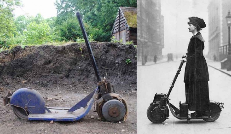 De eerste motor scooter in de geschiedenis heeft meer dan een eeuw